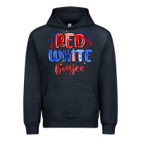 Navy red white boujee Urban Hoodie - MaliasSmallBusiness