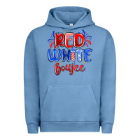 Pigment Pebble Blue red white boujee Urban Hoodie - MaliasSmallBusiness