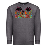 Charcoal Heather mom bod summer with palms Premium Sweatshirt - Artiststas