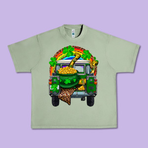 St Patricks Day Truck With Pot Of Gold Horseshoe A Urban Heavy Tee Designed By Ranaportraitstore