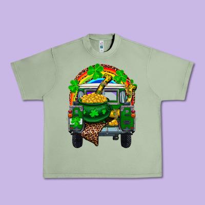 St Patricks Day Truck With Pot Of Gold Horseshoe A Urban Heavy Tee Designed By Ranaportraitstore