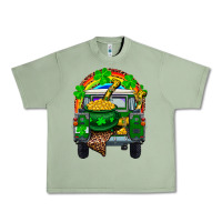 Oil Green st patricks day truck with pot of gold horseshoe a Urban Heavy Tee - RanaPortraitStore