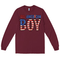 Burgundy all American boy Long Sleeve Tee - Zillion Design Studio