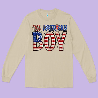 All American Boy Long Sleeve Tee Designed By Zillion Design Studio