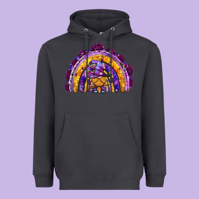 Witchy Gnome Rainbow Heavyweight Hoodie Designed By Bundleandbundleshop