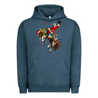 Pigment Midnight Navy christmas cowboy santa Urban Hoodie - MaliasSmallBusiness