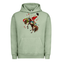 Pigment Oil Green christmas cowboy santa Urban Hoodie - MaliasSmallBusiness