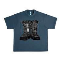 Midnight Navy soldier boots Urban Heavy Tee - RanaPortraitStore
