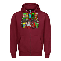Burgundy merry christmas yall Zipper Hoodie - CowhideDigitalArt