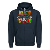 Navy merry christmas yall Zipper Hoodie - CowhideDigitalArt
