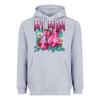 Heather Grey Breast Cancer My Mom Is A Fighter Heavyweight Hoodie - Artiststas