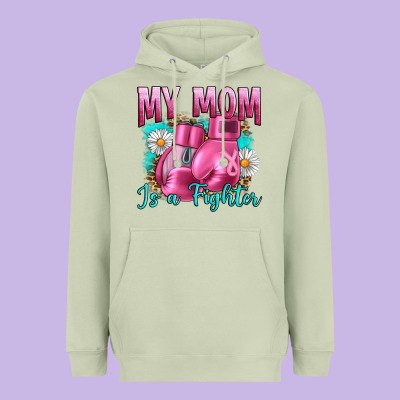 Breast Cancer My Mom Is A Fighter Heavyweight Hoodie Designed By Artiststas