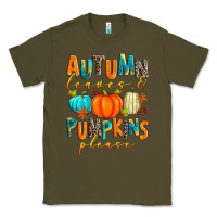 Army Green autumn leaves and pumpkins please Classic Tee - Zillion Design Studio