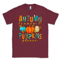 Burgundy autumn leaves and pumpkins please Classic Tee - Zillion Design Studio