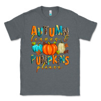 Charcoal Heather autumn leaves and pumpkins please Classic Tee - Zillion Design Studio
