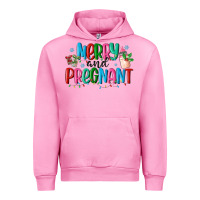 Fuchsia Pink merry and pregnant Urban Hoodie - MaliasSmallBusiness