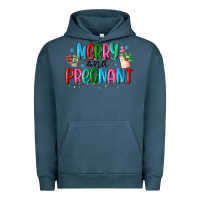 Pigment Midnight Navy merry and pregnant Urban Hoodie - MaliasSmallBusiness