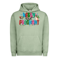 Pigment Oil Green merry and pregnant Urban Hoodie - MaliasSmallBusiness