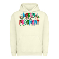 Pigment Pistachio merry and pregnant Urban Hoodie - MaliasSmallBusiness