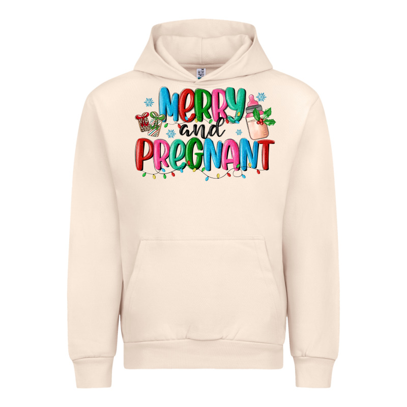 Merry And Pregnant Urban Hoodie by MaliasSmallBusiness | Teevron