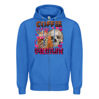 True Royal coffee is my valentine skull Zipper Hoodie - FaDigitalArtStudio