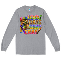 Heather Grey 100 days of cray cray tbw Long Sleeve Tee - texasbilliewilder