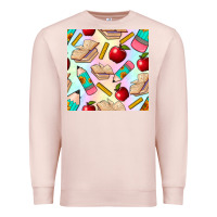 Pale Pink school seamless pattern Premium Sweatshirt - BundleAndBundleShop