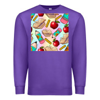 Purple school seamless pattern Premium Sweatshirt - BundleAndBundleShop