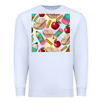 White school seamless pattern Premium Sweatshirt - BundleAndBundleShop