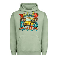 Pigment Oil Green school bus monitor Urban Hoodie - NancyCooperArtShop