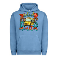 Pigment Pebble Blue school bus monitor Urban Hoodie - NancyCooperArtShop