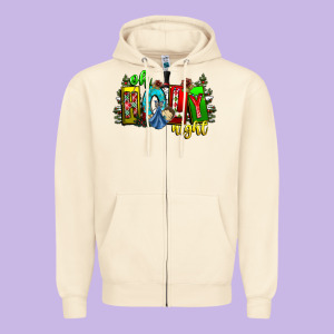 Oh Holy Night Zipper Hoodie Designed By Cowhidedigitalart