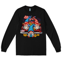 Black 4th of july gnomes farm truck Long Sleeve Tee - Zillion Design Studio