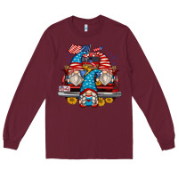 Burgundy 4th of july gnomes farm truck Long Sleeve Tee - Zillion Design Studio