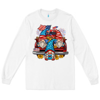 White 4th of july gnomes farm truck Long Sleeve Tee - Zillion Design Studio