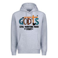 Heather Grey god is still waiting your story Premium Hoodie - MaliasSmallBusiness