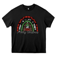 Black Merry Christmas rainbow Heavy Core Tee - CowhideDigitalArt
