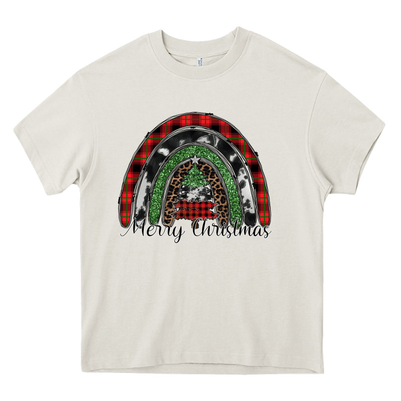 Merry Christmas Rainbow Heavy Core Tee by CowhideDigitalArt | Teevron