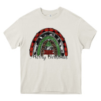 Cream Merry Christmas rainbow Heavy Core Tee - CowhideDigitalArt