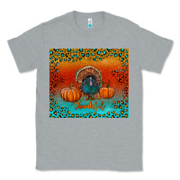 Heather Grey thankful with turkey and pumpkins Classic Tee - RanaPortraitStore