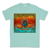 Seafoam thankful with turkey and pumpkins Classic Tee - RanaPortraitStore