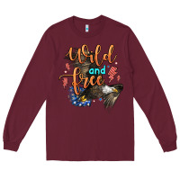 Burgundy wild and free Long Sleeve Tee - Zillion Design Studio