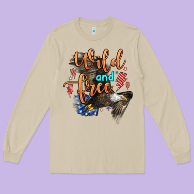 Wild And Free Long Sleeve Tee Designed By Zillion Design Studio