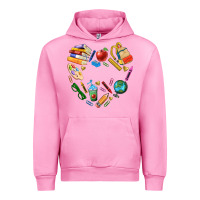 Fuchsia Pink teacher heart custom Urban Hoodie - NancyCooperArtShop