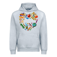 Heather Grey teacher heart custom Urban Hoodie - NancyCooperArtShop