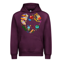 Mauve Wine teacher heart custom Urban Hoodie - NancyCooperArtShop