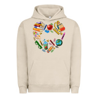 Pigment French Oak teacher heart custom Urban Hoodie - NancyCooperArtShop