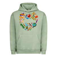 Pigment Oil Green teacher heart custom Urban Hoodie - NancyCooperArtShop