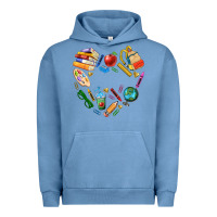 Pigment Pebble Blue teacher heart custom Urban Hoodie - NancyCooperArtShop