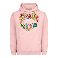 Pigment Salmon teacher heart custom Urban Hoodie - NancyCooperArtShop